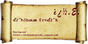 Öhlbaum Ernák névjegykártya